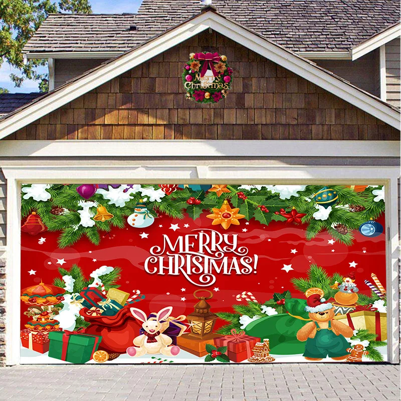 Juledekorasjon til garasjeporten