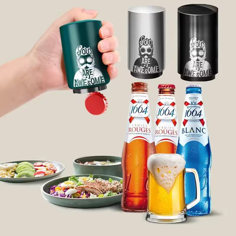 Trykk på flaskeåpneren