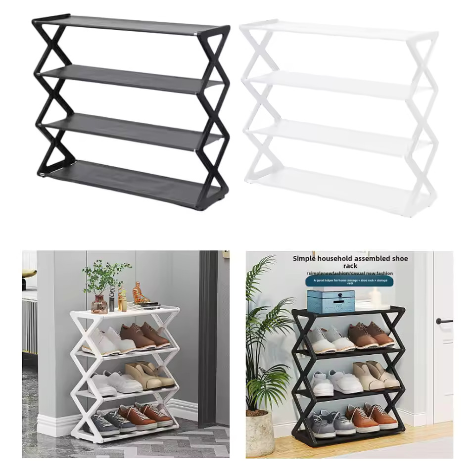 Enkelt hopfällbart skoställ