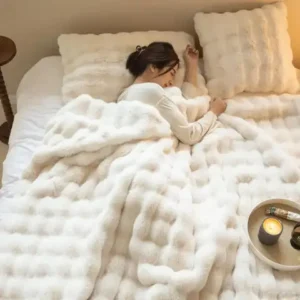 Rabbit fur blanket