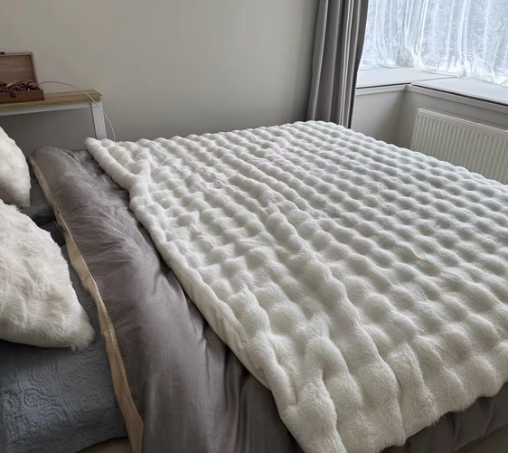 Rabbit fur blanket photo review