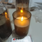 LED glass candle photo review