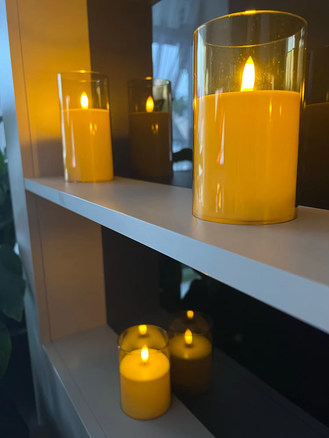 LED glass candle photo review