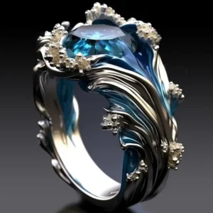 Blue wave ring