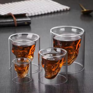 Skull glass mug