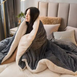 Wool throw blanket
