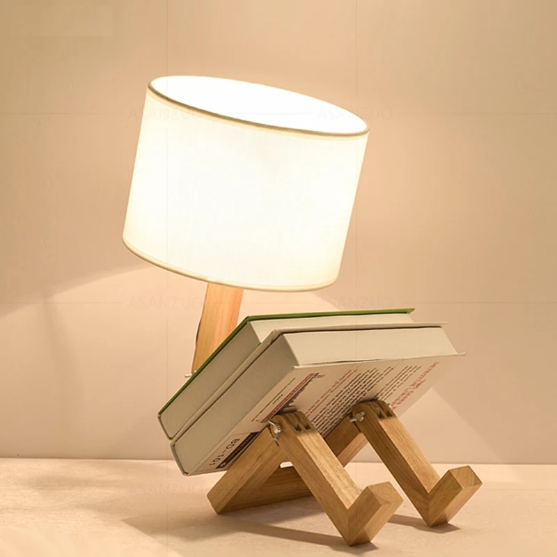 Wooden table lamp