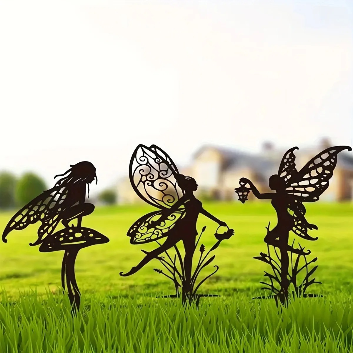 Garden fairy metal decor