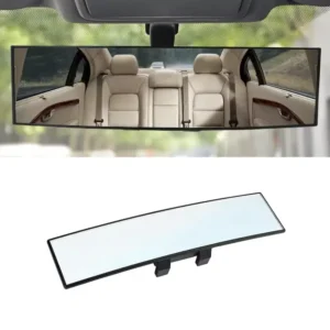 Click-on panoramic rear view mirror