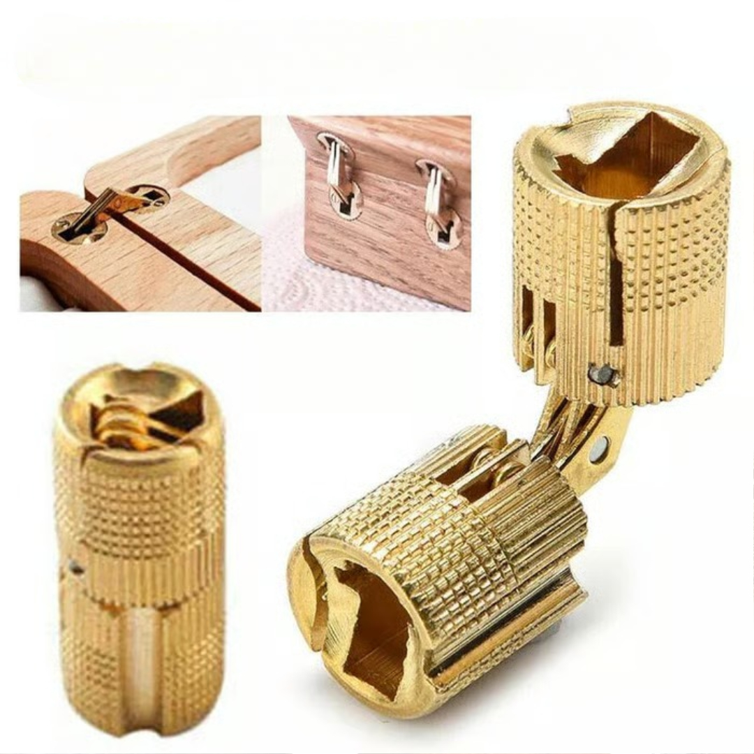 Invisible brass door hinges (8 pcs)
