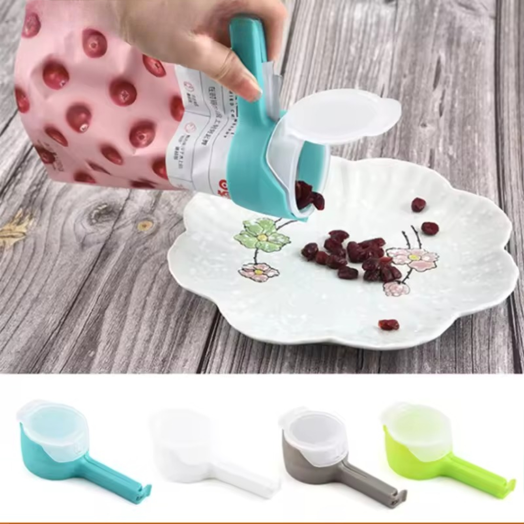 Food bag clips with pouring nozzle (2 pcs)