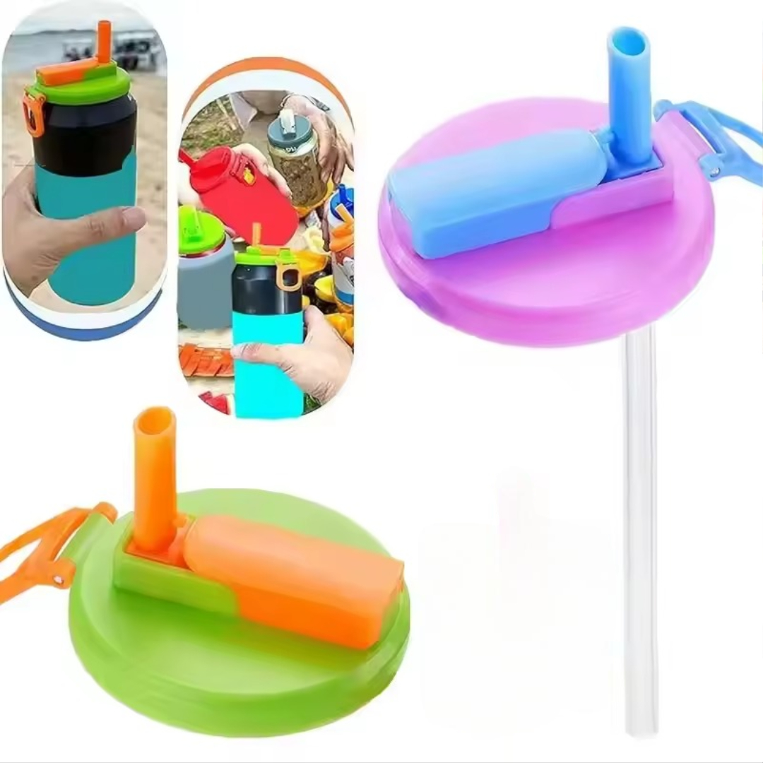 Drink can holder with lid