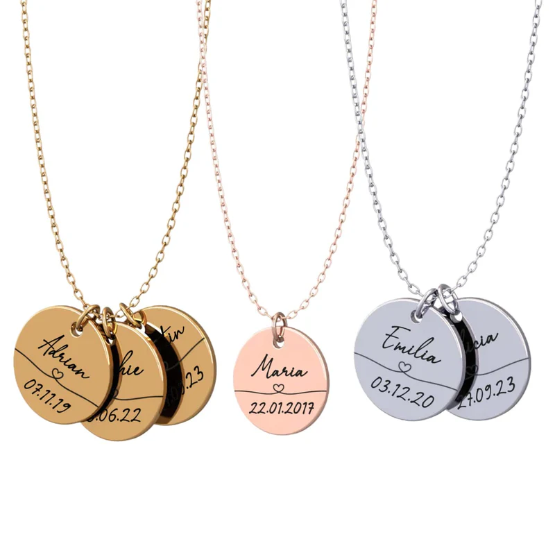 Necklace with name and date