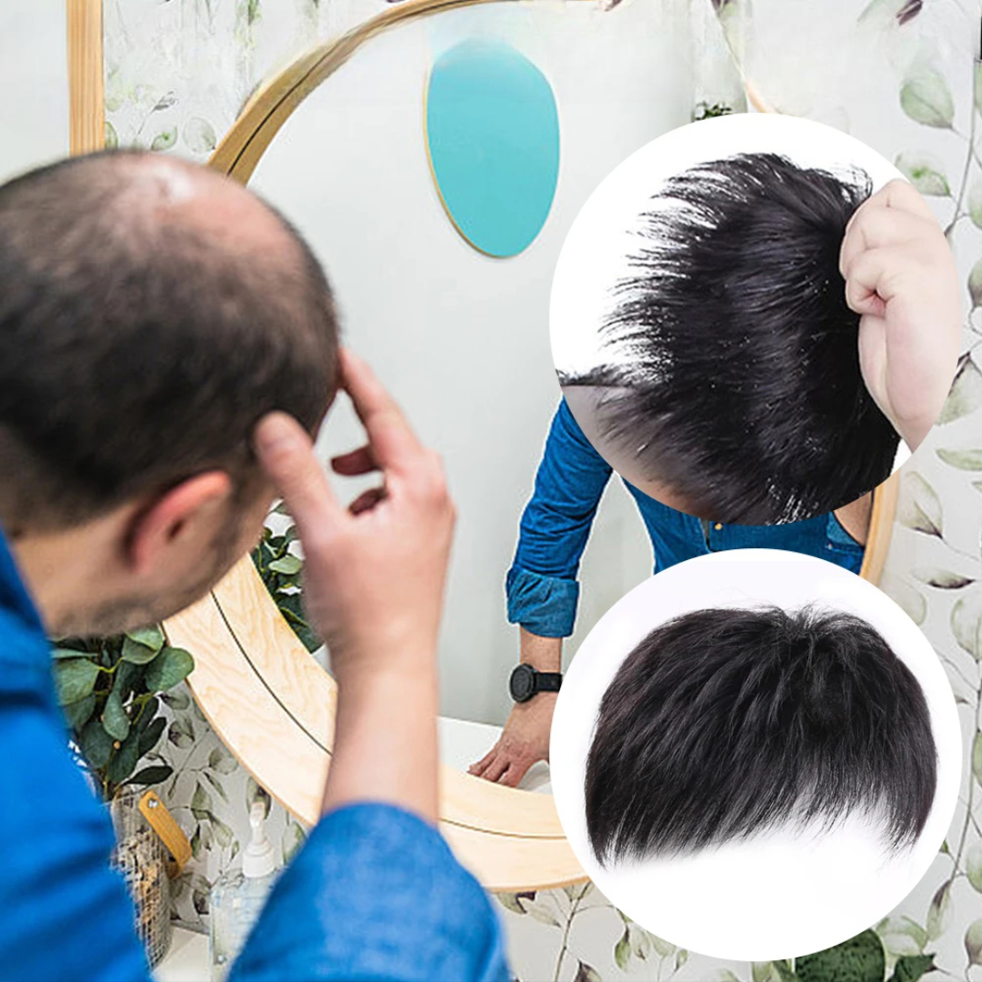 Male clip-on short hair black wig