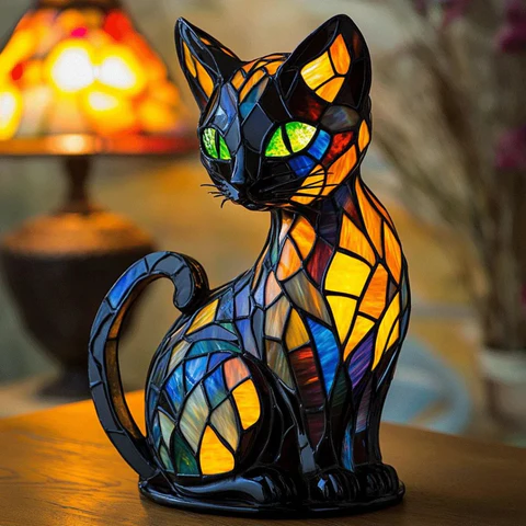 Handmade cat lamp
