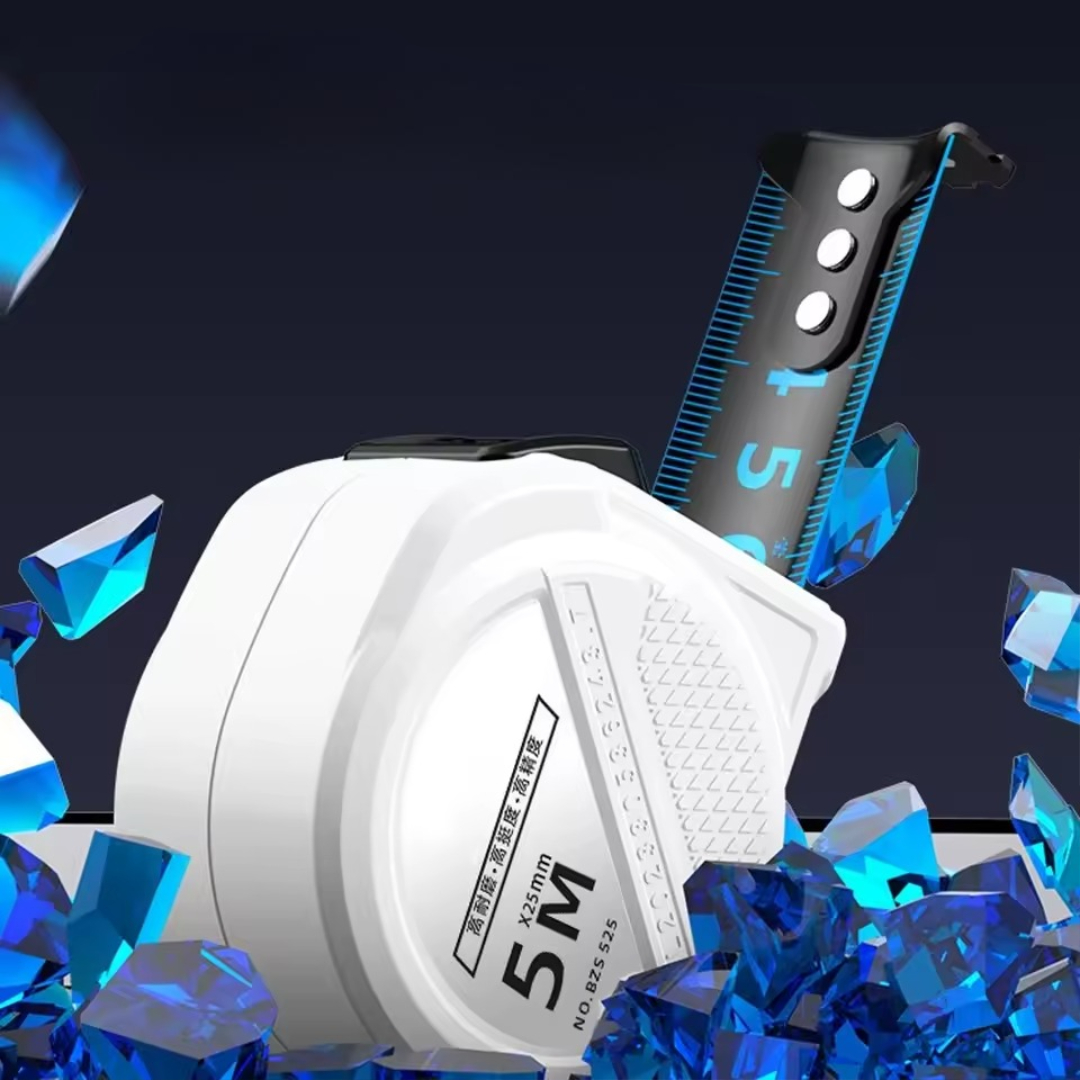 Self-locking measuring tape with blue light