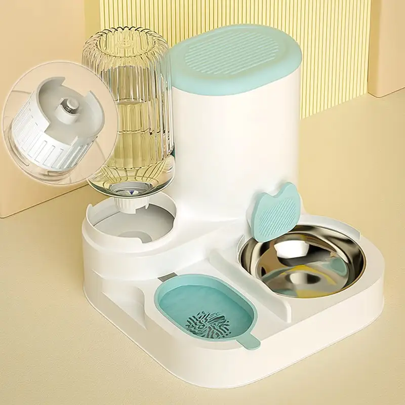 Gravity pet feeder with water dispenser